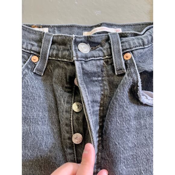 Levi's Ribcage Straight Faded Black Denim Jeans 27 - Picture 6 of 14